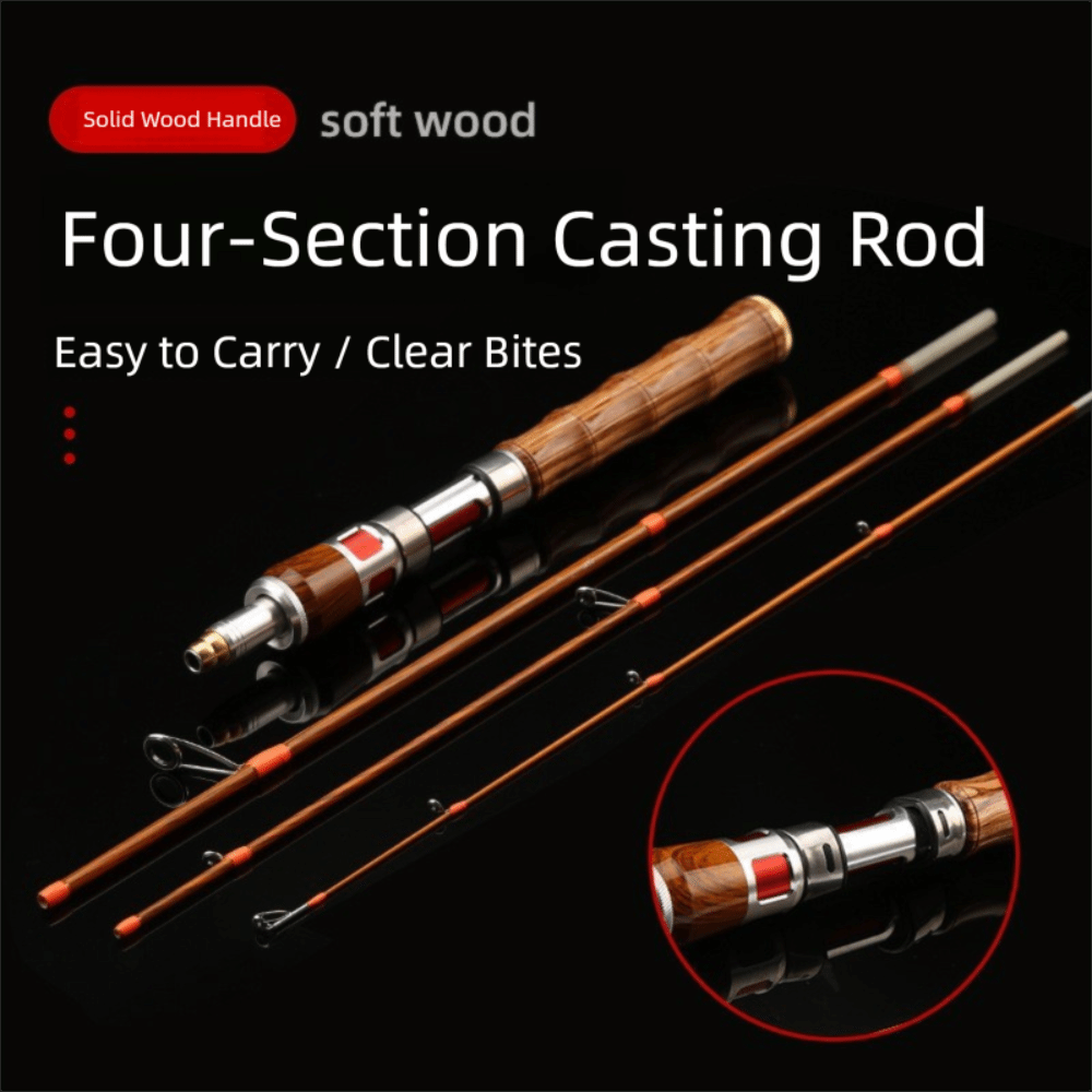 Fishing Rod Carbon Fiber - Caña de pescar giratoria de 4