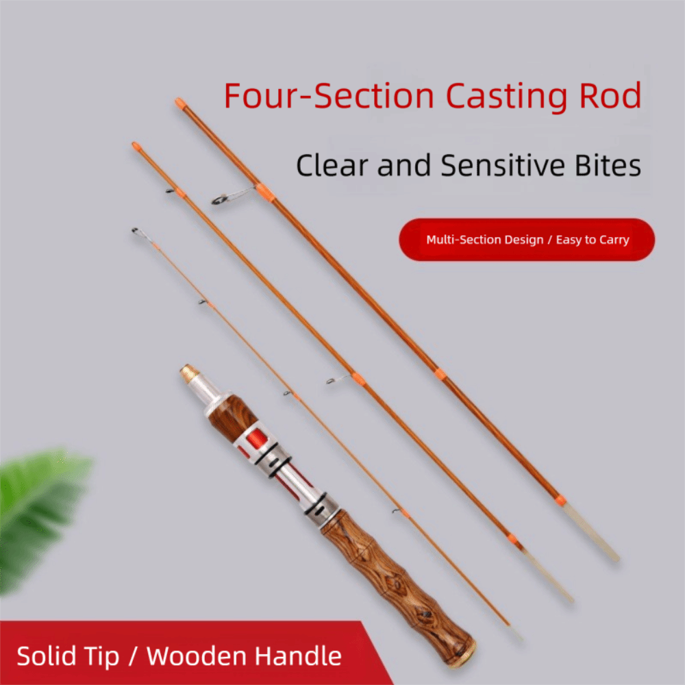 Fishing Rod Carbon Fiber - Caña de pescar giratoria de 4